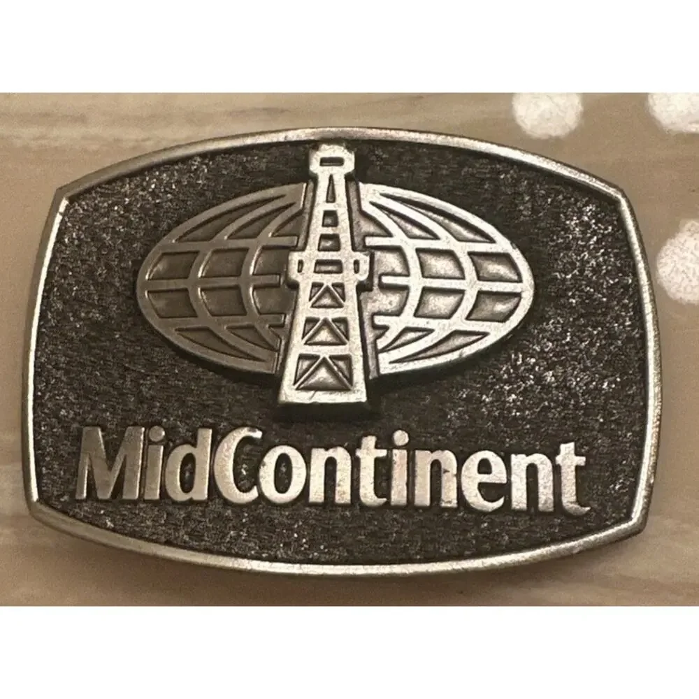 MidContinent Belt Buckle –‎ Vintage Metal Buckle Western Collectible